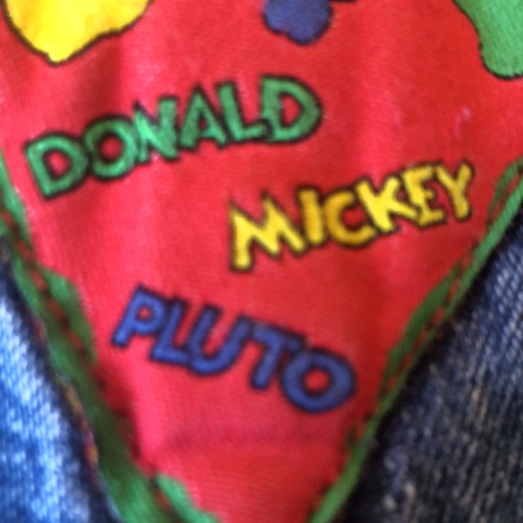 VINTAGE Euro Disney size 18 Month Denim Overalls Patches & Plaid Inserts UNISEX - Picture 16 of 16